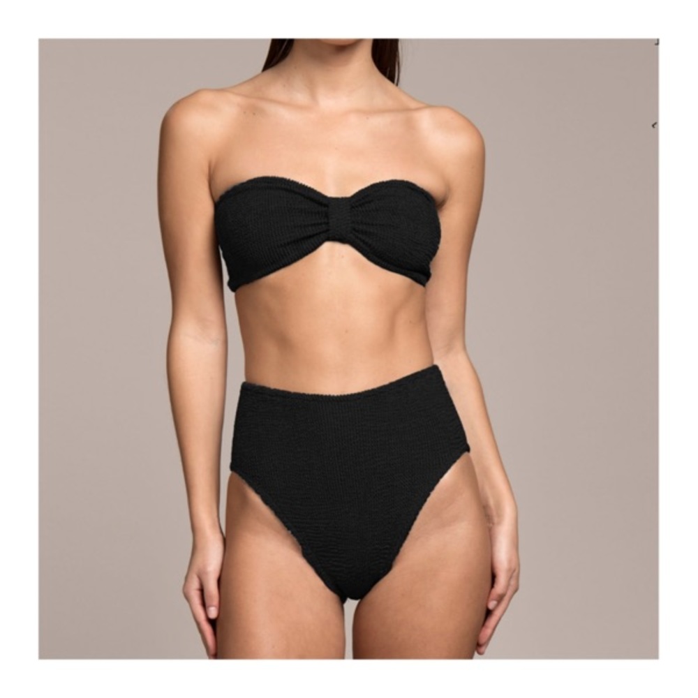 Hunza G Bandeau High-Rise Bikini Set in Black